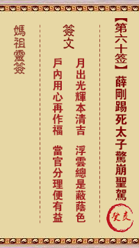 媽祖靈籤第六十籤：癸亥●●●　○●●屬水利