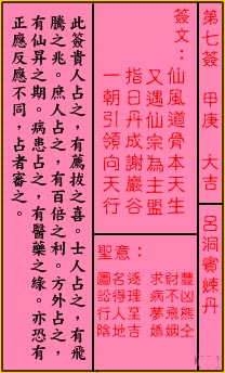 關公靈籤解籤 第七籤 甲庚 大吉