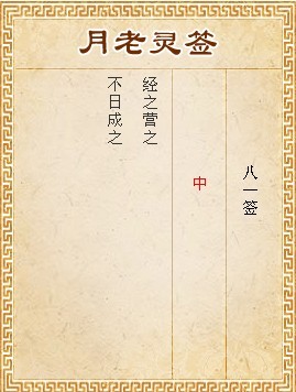 月老靈籤第81籤 中