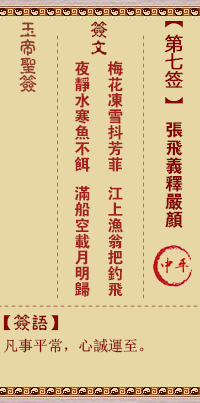 玉帝靈籤 第7籤：張飛義釋嚴顏 中平
